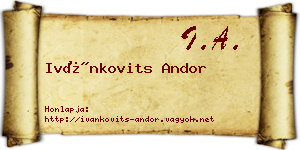 Ivánkovits Andor névjegykártya