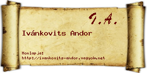 Ivánkovits Andor névjegykártya
