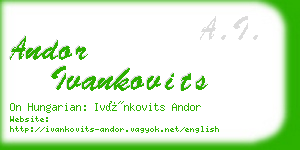 andor ivankovits business card